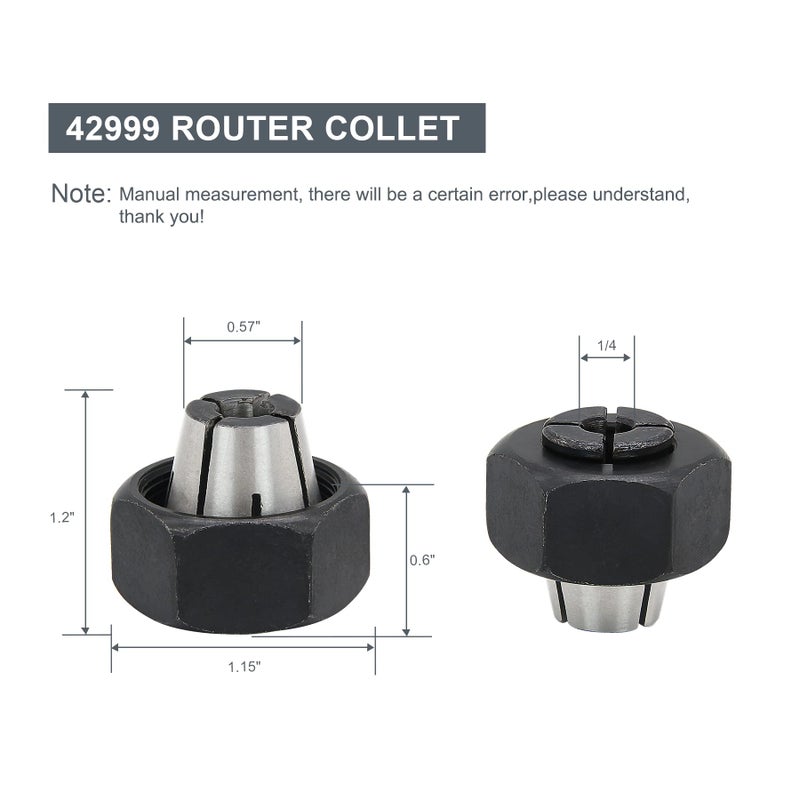 Thaekuns 42999 1/4-Inch Router Collet Fits for PORTER CABLE models,Delta, BD - Image 2